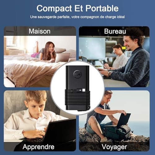 USB-C Charger 130W for Dell XPS 15 9520 9530 9560 XPS 17 9700 Precision 3561 3570 3571 3581 3480 5550 inspiron 16 7630 Latitude 3550 5520 7410 9410 94 10 Computer Adapter Portable - Image 8