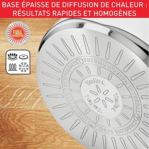 Tefal Intuition XL B8646304 Large Stainless Steel Cooking Pot 26 cm / 6.5 L, Induction, 5 Year Warranty, Premium 18/10 Stainless Steel, Size XL, Sturdy Handles, Glass Lid - Image 5