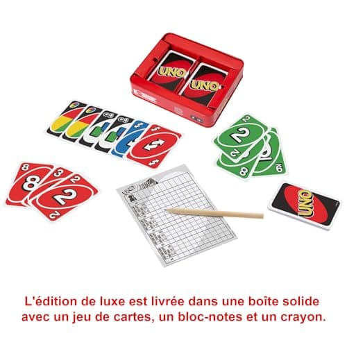 Mattel Games UNO Deluxe, Family Card Games for Kids and Adults, Party Game for Family or Travel Games, 2-10 Players, Toy for 7 Years and Up K0888 - Image 4