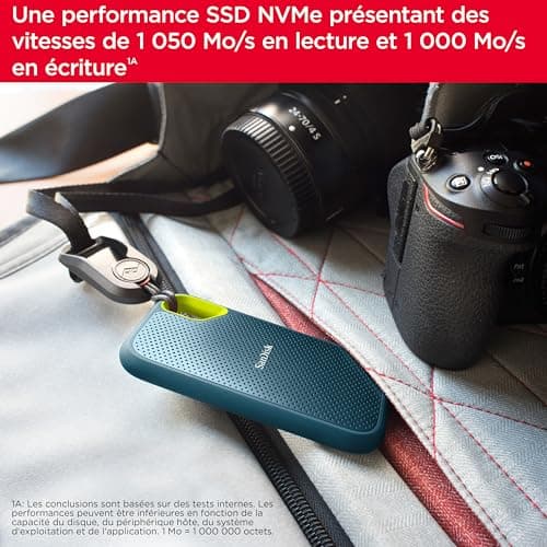 SanDisk Extreme 4TB External Solid State Drive (Portable NVMe SSD, Up to 1050MB/s Reading, 1000MB/s Write, USB-C, IP65 Rated Dust and Water Resistance, Handy Carabiner) Monterey - Image 6