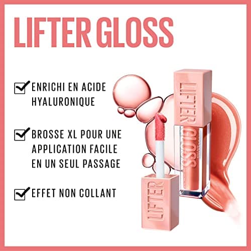 Maybelline New York - Moisturizing Lip Gloss & Instant Shine - Enriched with Hyaluronic Acid - Lifter Gloss - Shade : 002 Ice - Image 6