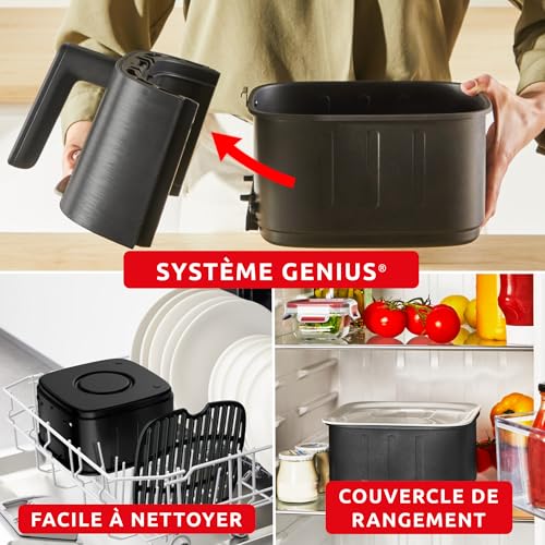 Moulinex Easy Fry Silence, Air Fryer, 5L, 1.5 kg, Silent Technology, Easy Clean & Store System, 10 Programmes, Black, EZ5528F0 - Image 6
