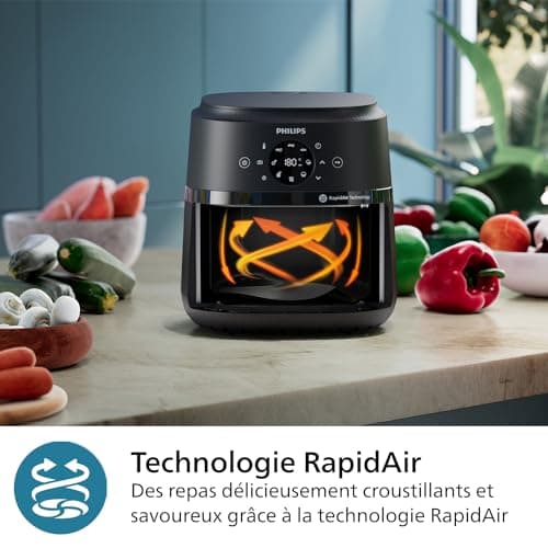Philips Airfryer 2000 Series - Air Fryer 4.2L, 13 Cooking Modes, RapidAir Technology, Up to 90% Less Fat, Cooking Window, Touch Screen, Black (NA229/00) - Image 5