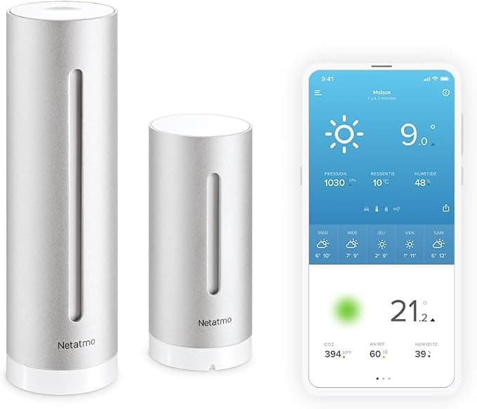 Netatmo WiFi Connected Indoor Outdoor Weather Station, Wireless Sensor, Thermometer, Hygrometer, Barometer, Sound Level Meter, Air Quality - Compatible with Amazon Alexa, Apple Homekit and Google Home - Image 1
