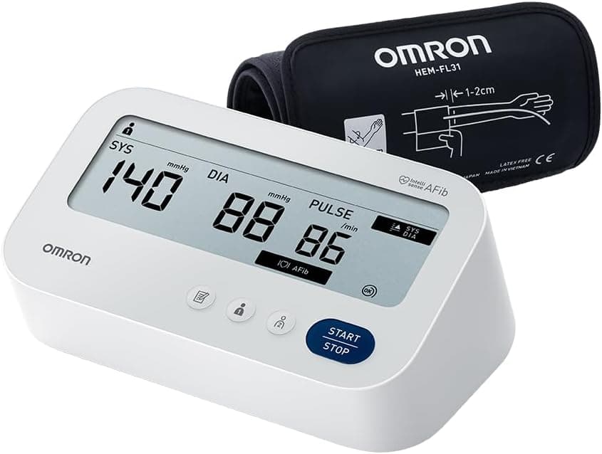 OMRON OMRON X3 Comfort AFib Arm Blood Pressure Device - Clinically Validated Cuff Blood Pressure Monitor - OMRON Arm Blood Pressure Monitor with Atrial Fibrillation (AFib) Detection, 2 Person Memory