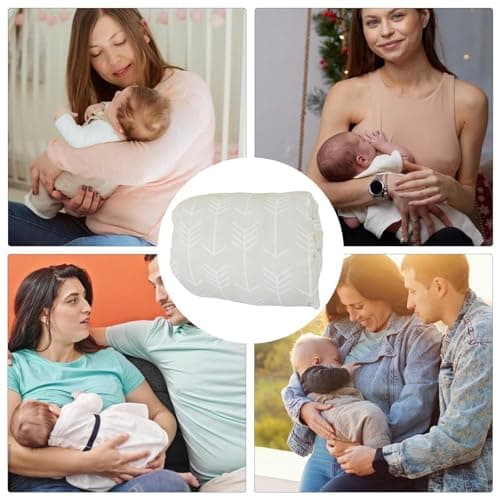 Coussin d'allaitement pour bras | Oreiller de tête anti-crachats pour allaitement au biberon – Oreiller doux, confortable et lavable avec bras pour allaitement, voyage, maman, - Image 5