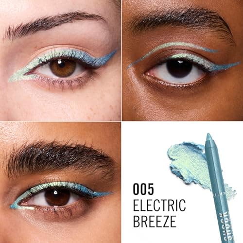 Rimmel Thrill Seeker Shimmer shock Crayon, Eyeliner, Eyeliner Gel Waterproof Multichrome, Crayon Liner, Couleur changeante irisée, Glisse sans effort, Ne coule pas, 1,2 g, 005 Electric Breeze - Image 6