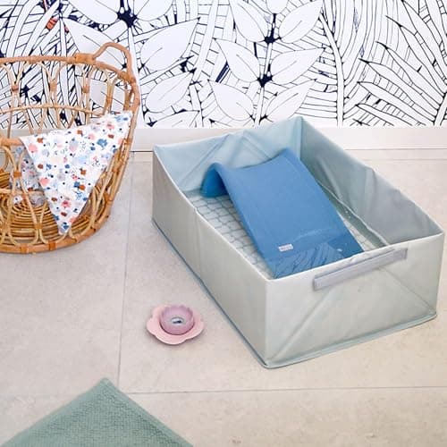 BÉABA , Folding Baby Bathtub, Ultra Compact, Trendy Design, Practical Storage, Minimal Space, Easy to Use, Camele'o Pop Up Bath, Blue - Image 3