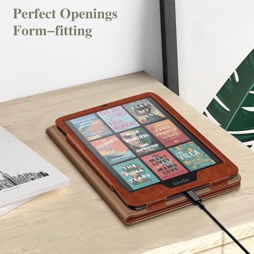 FINTIE Case for 7 inch Kindle Paperwhite (12th Generation, 2024) and Kindle Colorsoft (1st Generation, 2025/2024), Case with Kickstand, Card Compartment & Hand Strap, Vintage Brown - Image 7