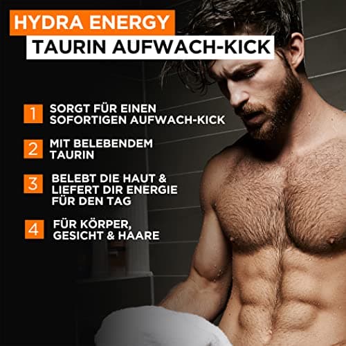 L'Oréal Men Expert XXXL Gel douche et shampooing pour homme, bain douche pour nettoyer le corps, les cheveux et le visage, soin du corps pour homme pour une fraîcheur longue durée à la taurine, Hydra - Image 3