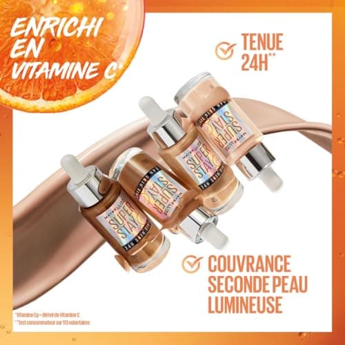 Maybelline New York - Fluid Foundation - Glow & Skin Care - Vitamin C - Long Lasting 24H - Vegan Formula - Superstay Skin Tint - Shade : 5 - 30 ml - Image 5