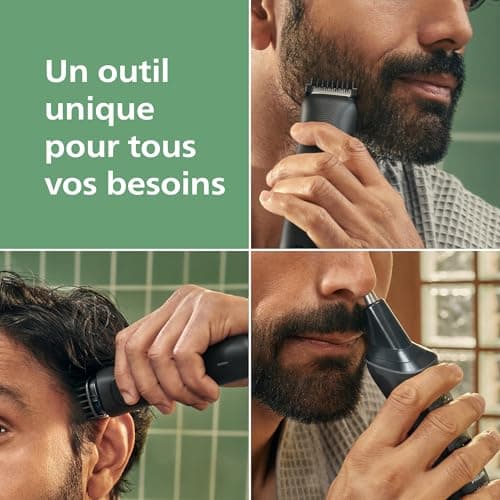Philips Tondeuse tout-en-un Multigroom série 3000 7 accessoires - Tondeuse pour barbe et cheveux, Lames auto-affûtées respectueuses de la peau, 10 hauteurs de coupe, Modèle MG3930/15 - Image 5