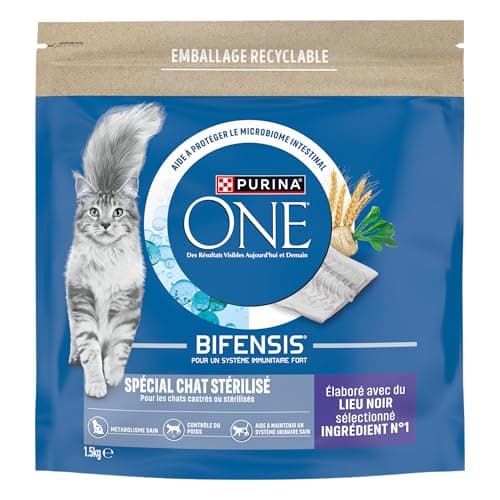 PURINA ONE SPÉCIAL Chat STÉRILISÉ Croquettes Lieu Noir 1,5kg - Image 3