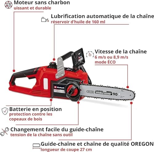 Einhell FORTEXXA 18/30 Solo Cordless Chainsaw – Power X-Change (18V, Carbonless Motor, 30 cm Chain Guide, Max RPM 4,300 rpm) Delivered without Battery or Charger - Image 4