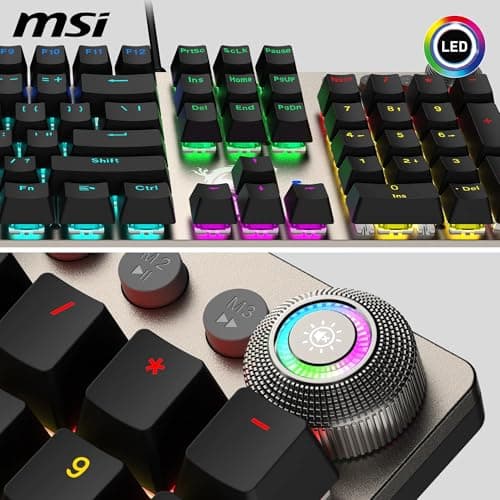 MSI Forge GK310 Mechanical Gaming Keyboard - AZERTY - Interchangeable Red (Linear) Switches, Ergonomic Keys, RGB LED 20 Modes, Removable Magnetic Cover, USB 2.0 - Full Size - Image 6