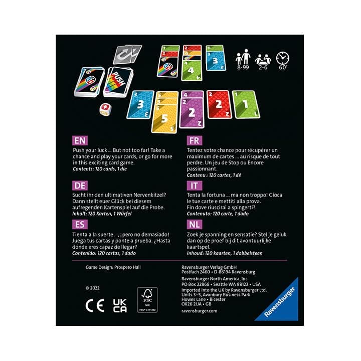 Ravensburger - Push - Ambiance Game - Card and Dice Game - 2 to 6 Players from 8 Years Old - With Family or Friends - 26828 - Multilingual - French Included - Image 7
