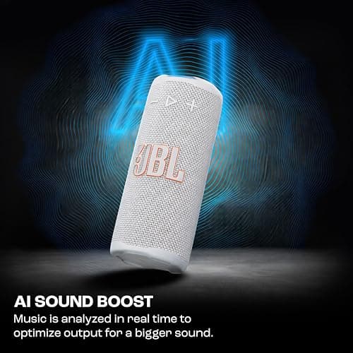 JBL Grip, Compact Bluetooth Speaker, AI Sound Boost, Waterproof and Dustproof IP68, Atmosphere Lighting, 14 Hours of Battery Life, Auracast Multi-Speaker Connection, Portable JBL App, White - Image 4