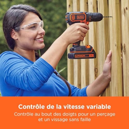 BLACK+DECKER BDCDC18BAFC-QW 18V Compact and Lightweight Cordless Drill with 2 x 1.5Ah Batteries, Fast Charger and 80 Accessories in Storage Case - Image 6