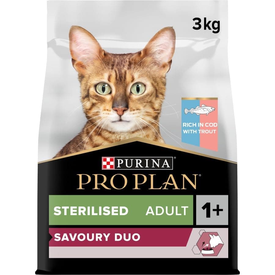 PURINA PRO PLAN | Savoury Duo | Complete Food for Sterilised Adult Cats | Promotes Urinary Well-Being, High Protein | Cod, Trout | Dry Food | Cat | Bag | Pack of 4 x 3 kg - Image 6
