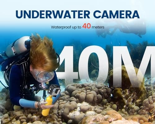 4K60FPS 48MP Touch Screen Sports Action Camera with 64GB Card, 40M Waterproof Cameras, EIS 170° Marine Cameras with WiFi Remote Control, 2 x 1350 mAh Various Accessories - Image 5