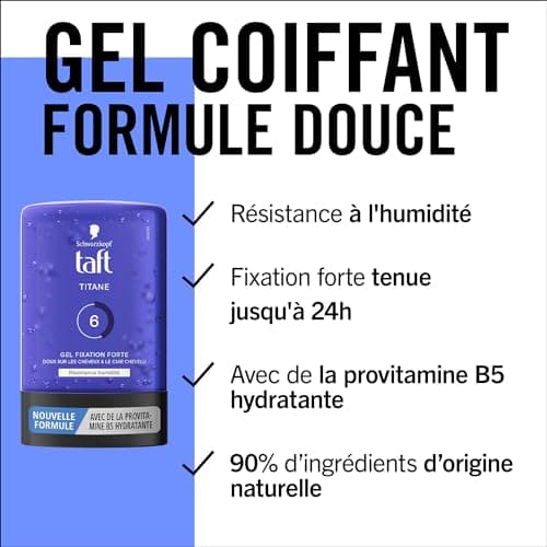 Taft - Schwarzkopf - Styling Tube Gel - Titanium Gel - Moisture Resistance - Strong Hold - Gentle on Hair - Long Lasting Hold - No Sticky Effect - Formula Provitamin B5-300ml - Image 5