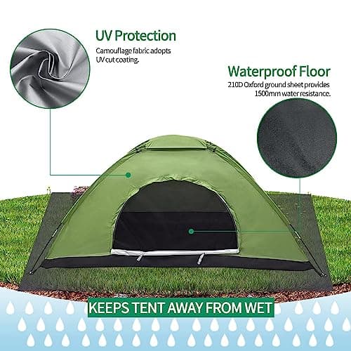 Tente de Camping 2 Personnes, Ultra légère Tente 2 Places imperméable Facile à Installer, Petite Taille, Tent dôme pour l'extérieur, Emballage vélo, Trekking - Image 6