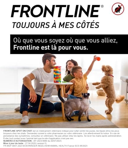 FRONTLINE Spot-On Cat Anti-Fleas, Ticks & Lice Crushers – Protects for 4 Weeks Against Fleas/2 Weeks Against Ticks – Made in France – 6 Pipettes - Image 8