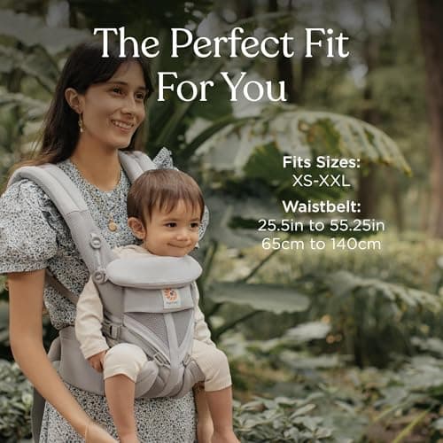 Ergobaby Omni Classic Mesh All-in-One Ergonomic Baby Carrier with Back and Belly Function Luminous Ivory - Image 7