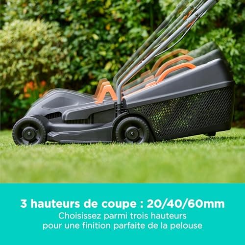 BLACK+DECKER BEMW351-QS 1000W 32cm Wide Lightweight Electric Lawn Mower with 3 Adjustable Heights and 30L Grass Catcher - Image 6