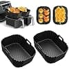 HONYAO Air Fryer Accessory for Ninja Foodi Dual Zone, 2 Pieces Silicone Air Fryer Mould Compatible with Ninja AF300EU, AF400EU, AF451EU and Other Dual Zone Air Fryer 7.6-10L - Image 2