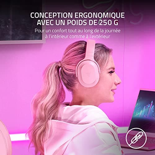 Razer Barracuda X - Multiplatform Wireless Gaming Headset (USB-C Multiplatform Wireless Connection, Lightweight 250g Headphones, 40mm Speakers, Up to 20 Hours Battery Life) Pink Quartz - Image 5