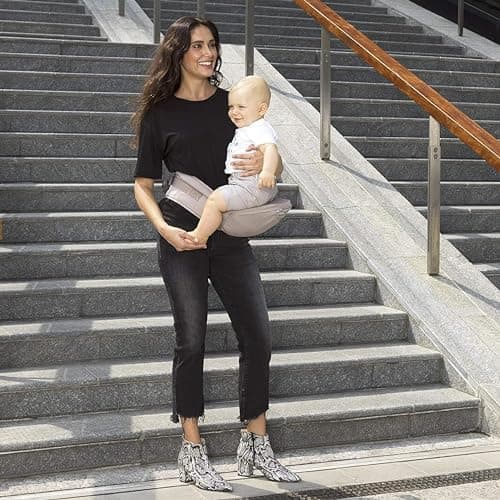 Chicco Hip Seat Physiological Baby Carrier, From Birth to 15 kg, Multifunctional 3-in-1 Baby Carrier with Detachable Rigid Base, Padded Straps and Protective Hood, 8 Positions, Beige - Image 5
