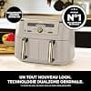 Ninja Air Fryer Dual Zone MAX Digital, Large Capacity Hot Air Fryer, 9.5 L, Oil Free, Air Fry, Crispy max, Bake, Roast, Dehydrate, Warm, Stone/Gold, DZ400EUSTGD - Image 3