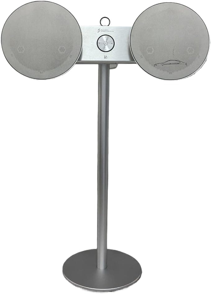 Aluminum Alloy Speaker Stand Compatible with Bang & Olufsen Beoplay A8 MK1 MK2 Speakers, Built-in Power Cord and Screw Mount Audio Design (Silver) - Image 1