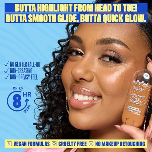 NYX Professional Makeup Buttermelt Highlighter Stix Smooth Stick - Glowy Effect - Ultra Melting Texture - 8H Hold - Natural Finish No Greasy Effect - Shade : That's So Melt - Image 6