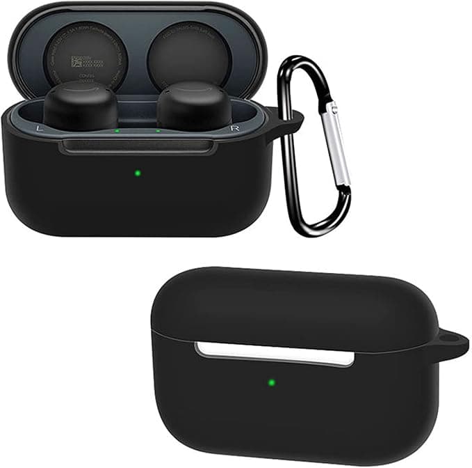 Compatible avec Amazon Echo Buds 2 Wireless Earbuds Case avec Porte-clés Étui de Protection en Silicone Accessoires Compatible avec Amazon Echo Buds 2ème Génération (Noir) - Image 1