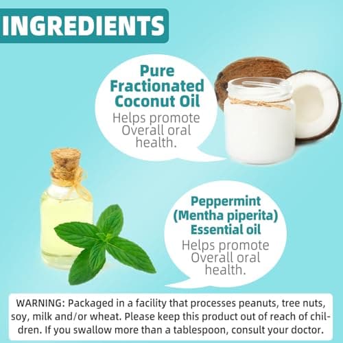 Mint Oil Pulling Mouthwash with Tongue Scraper - Natural Coconut Oil Puller for Teeth Whitening, Fresh Breath, Whitening Teeth and Gums Plus (474ml2pack) - Image 8