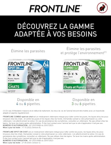 FRONTLINE Spot-On Cat Anti-Fleas, Ticks & Lice Crushers – Protects for 4 Weeks Against Fleas/2 Weeks Against Ticks – Made in France – 6 Pipettes - Image 5