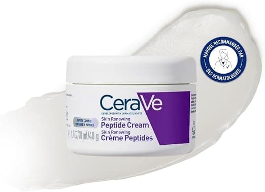 CeraVe - Skin Renewing Anti-Wrinkle Peptides Cream - Firming Night Face Cream - Rebounded Skin After 8 Weeks* - Peptides + Niacinamide + 3 Ceramides - Suitable for Sensitive Skin - 48g - Image 1