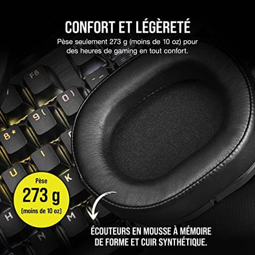 Corsair HS55 Surround Lightweight Multiplatform Wired Gaming Headset - Dolby 7.1 Surround Sound - iCUE Compatible - PC, Mac, PS5, PS4, Xbox, Nintendo Switch, Mobile - Carbon - Image 6