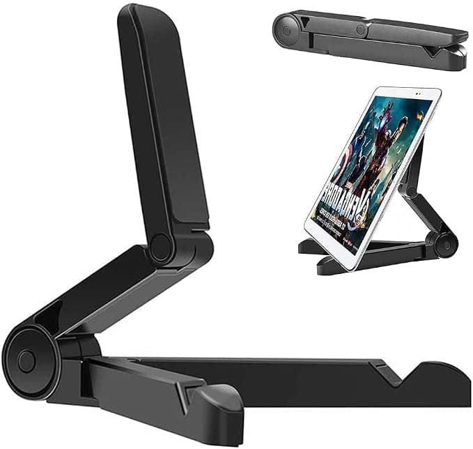 Adjustable Portable Tablet Holder Stand for iPad Samsung Galaxy and Kindle Fire Tablets, Phone Desk Stand for iPhone 16 14 15 Pro Max