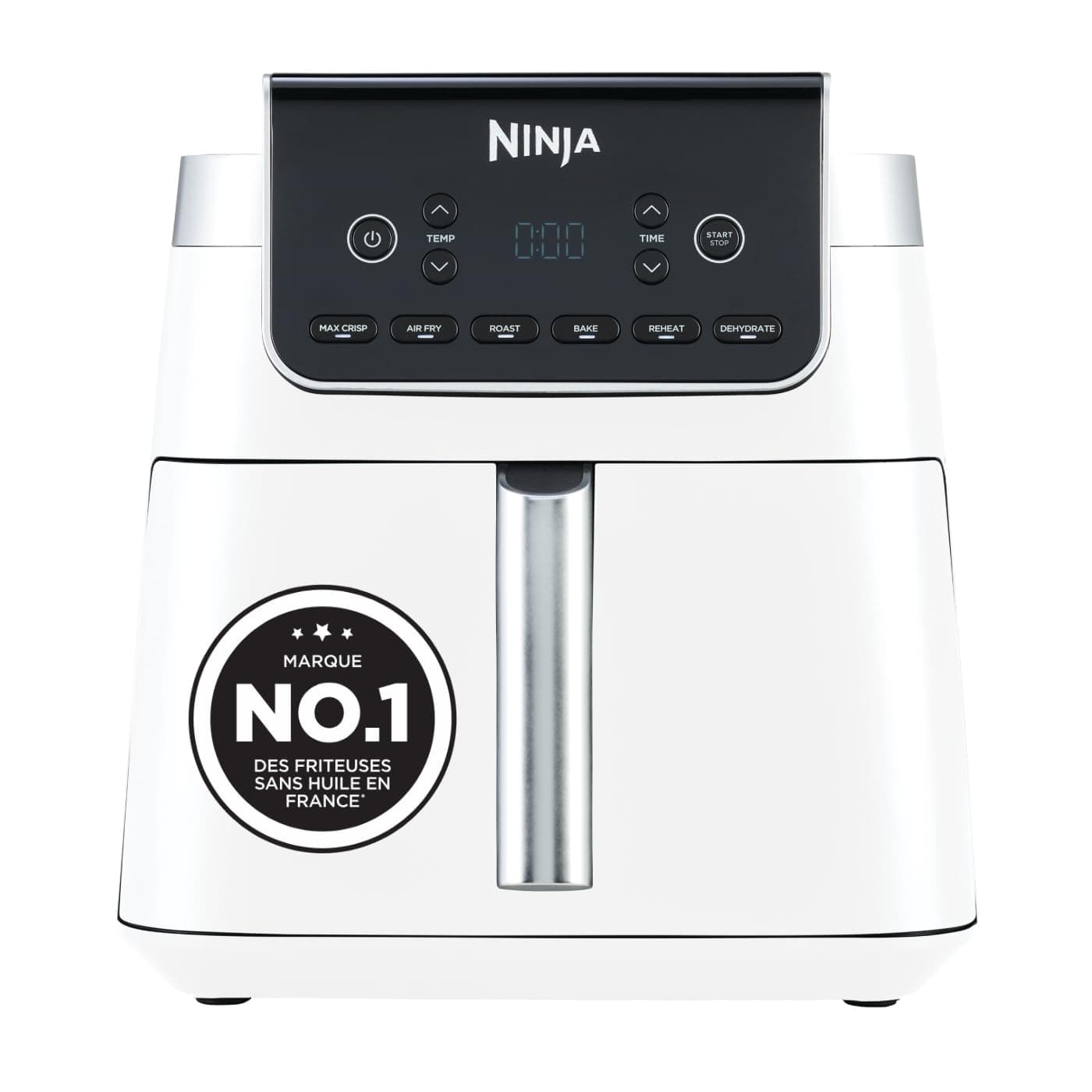 Ninja Air Fryer MAX PRO, 6.2L, Oil Free, Large Drawer, Roasting, Baking, Frying, Family, Digital, Dishwasher-Safe, Basket and Hob, White AF180EUWH - Image 1