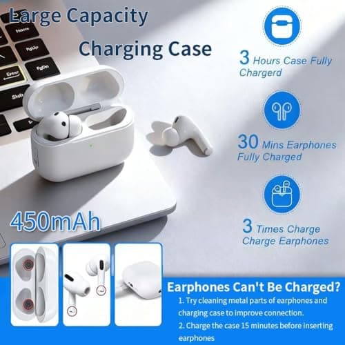 Yiko Wireless Charging Case Replacement Compatible with AirPods Pro 3 (2025), Wireless Charging Case with Bluetooth Sync and Pairing Button (Headphone Not Included) - Image 3