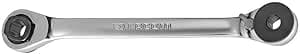 FACOM - Bit holder ratchet 1/4"/5/16" - 65.PE - Suitable for aeronautical fasteners - Bit holder with clip - 5° angle of return - 15° angled head and knurled - Satin chrome