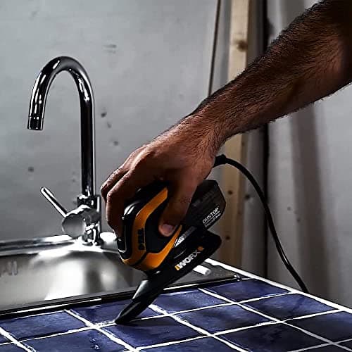 WORX Ponceuse Delta Multifonction 65W WX648, Enlèvement de Matière Elevé sur le Bois, Système de Fixation Rapide de l'Abrasif, Système Anti Poussière, Confortable, Livré Avec Accessoires - Image 7