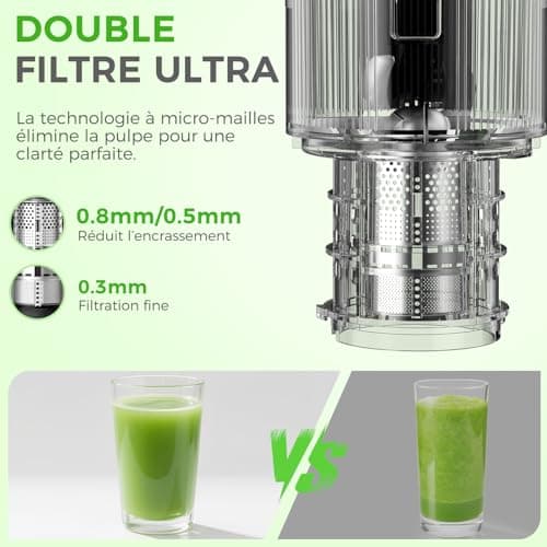 YASHE Extracteur de jus, juicer machine avec goulotte large de 12,7 cm pour fruits et légumes entiers, presse-agrumes avec auto-alimentation, haut rendement en jus, facile à nettoyer, noir - Image 7