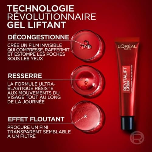 L'Oréal Paris Anti-Aging Eye Contour Cream - Reduces Wrinkles, Puffiness, Swelling and Lack of Firmness of the Eye Contour - All Skin Types - Revitalift Laser Eye Bag Instant Eraser - 15 ml - Image 6
