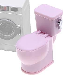 Dior Toilettes Miniatures pour Maison De avec Son De Chasse d'eau - Accessoire De Modèle De Scène De Salle De Bain À L'échelle 1:12 | Cuvette De Toilette De Simulation Réaliste pour Bricolage, Diora