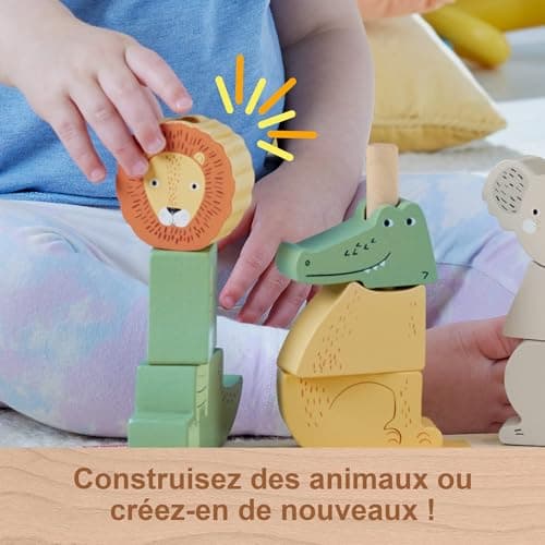 Fisher-Price Wooden Animals to Stack and Sort, Activity Game with 10 Wooden Pieces for Children from 1 Year, HXV04 - Image 5