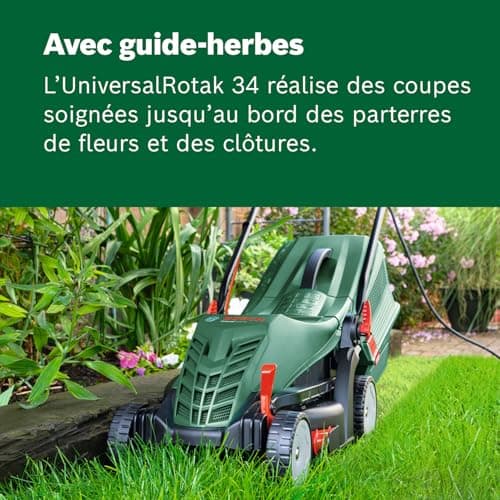 Bosch UniversalRotak 34-405 Wired Lawnmower (1300 W Motor, Cutting Width: 34 cm, 40 Litre Collection Bin for Uniform Lawn Mowing Leaving Clean Edges) - Image 7